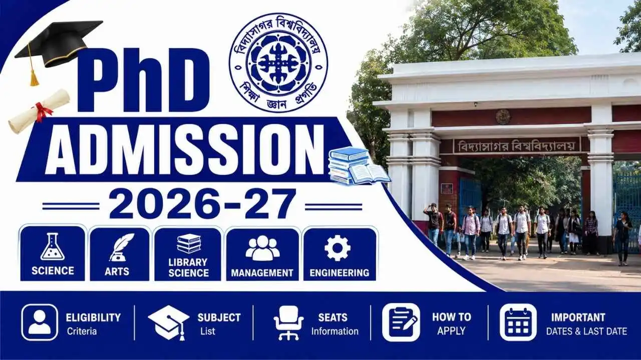 Vidyasagar University (VU) PhD Admission 2026-27