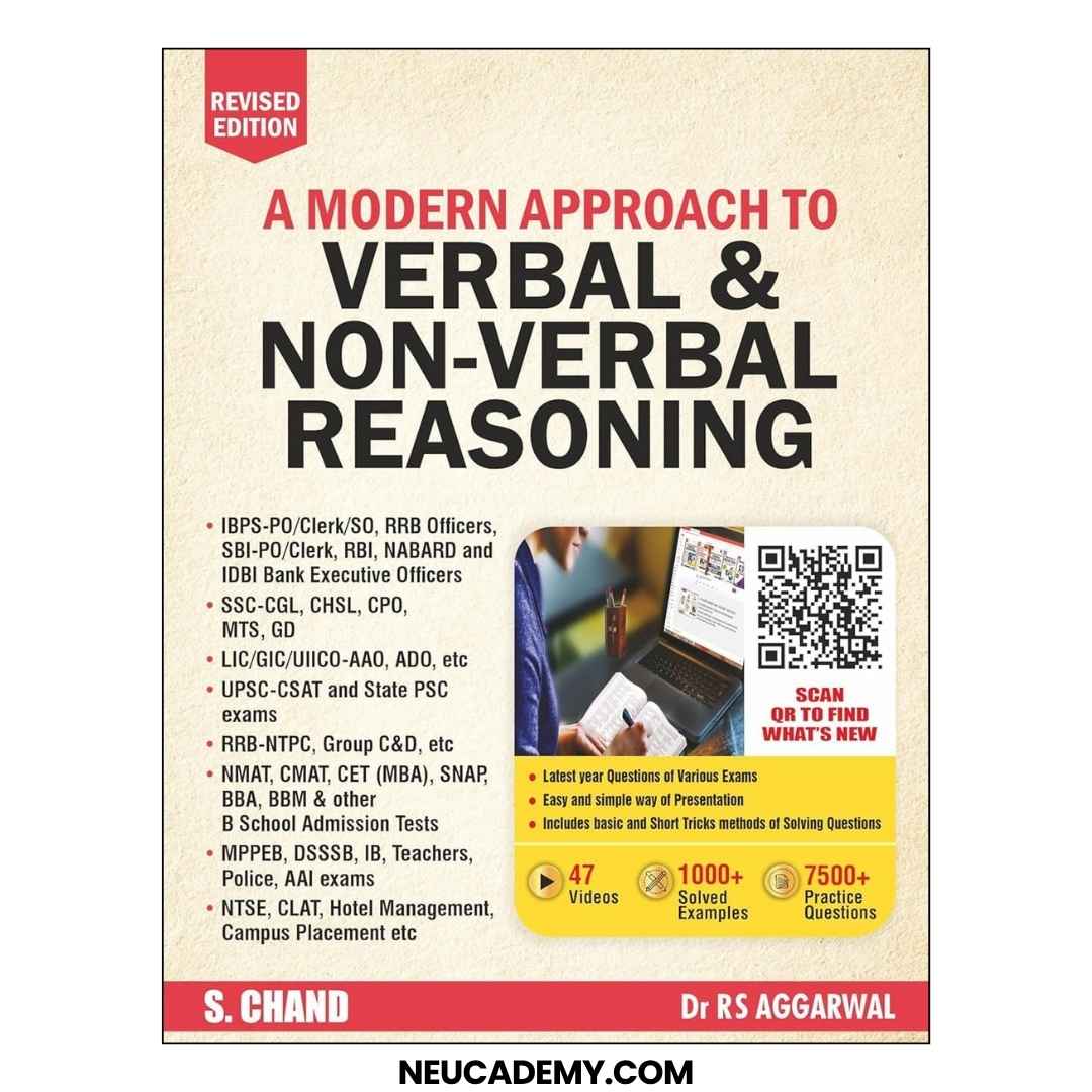 Buy A Modern Approach to Verbal & Non-Verbal Reasoning (Revised Edition 2025) with 7,500+ practice questions & solved examples.