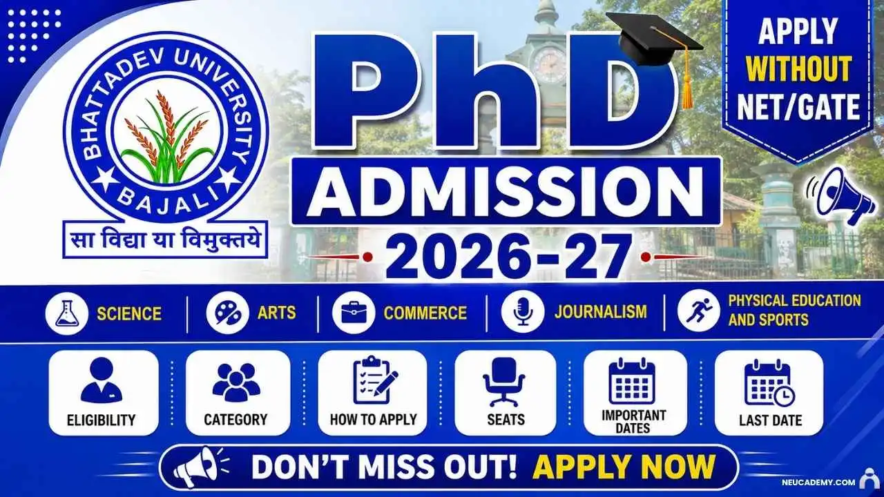 Bhattadev University PhD Admission 2026-27
