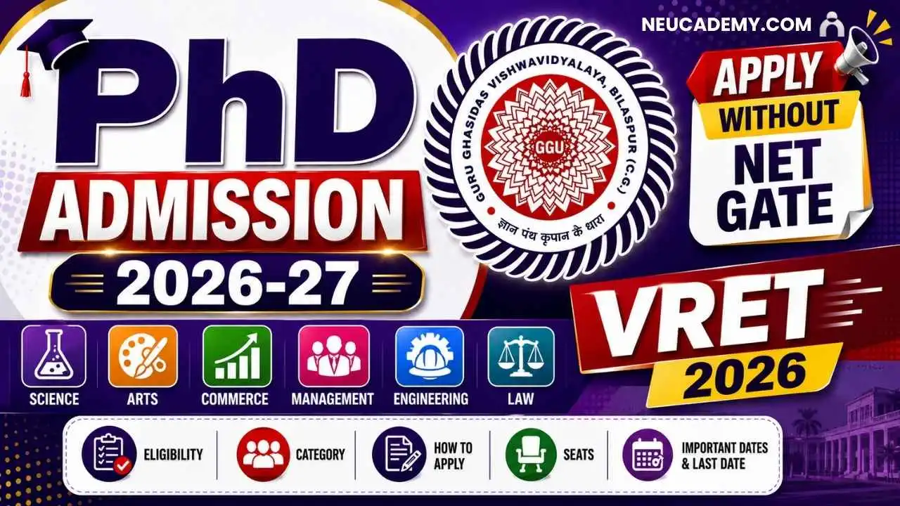 Guru Ghasidas Vishwavidyalaya GGU PhD Admission 2026-27