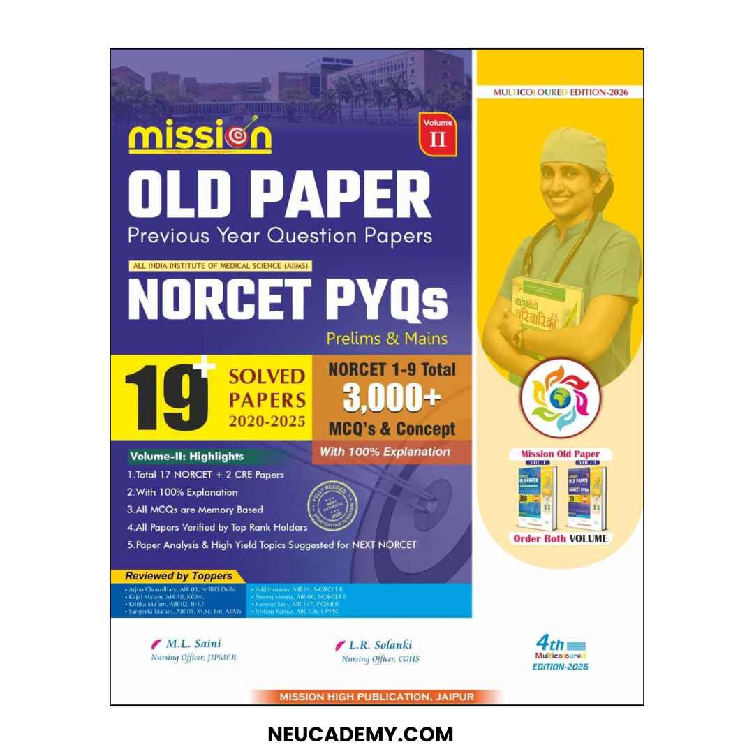 Mission Old Paper NORCET PYQs Volume 2 Previous Year Question Papers