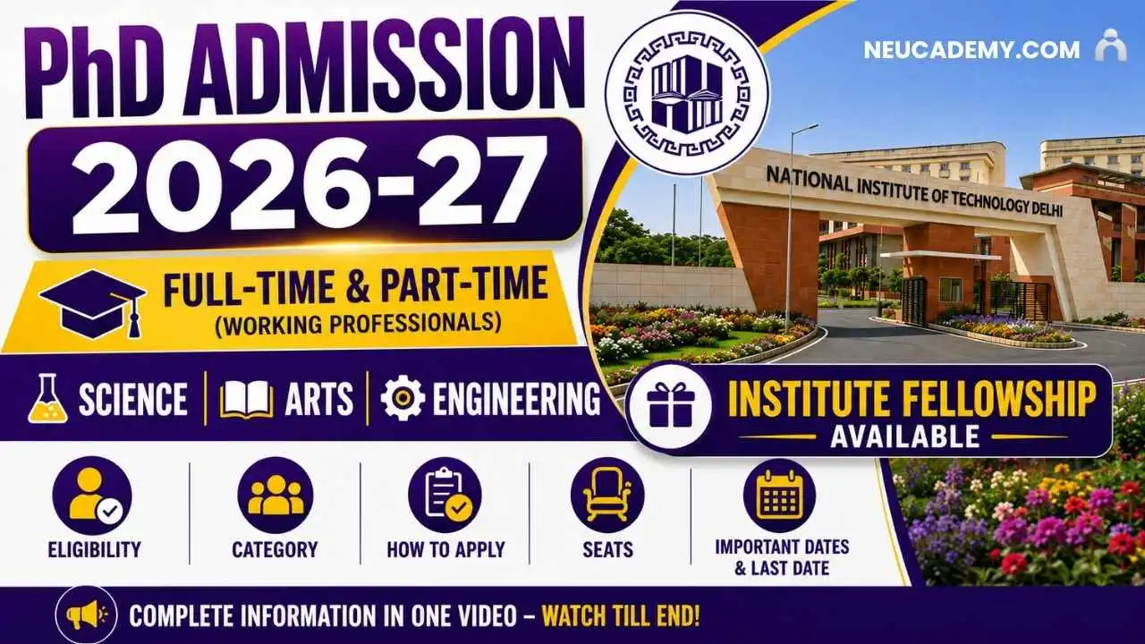 NIT Delhi PhD Admission 2026-27 Autumn Semester