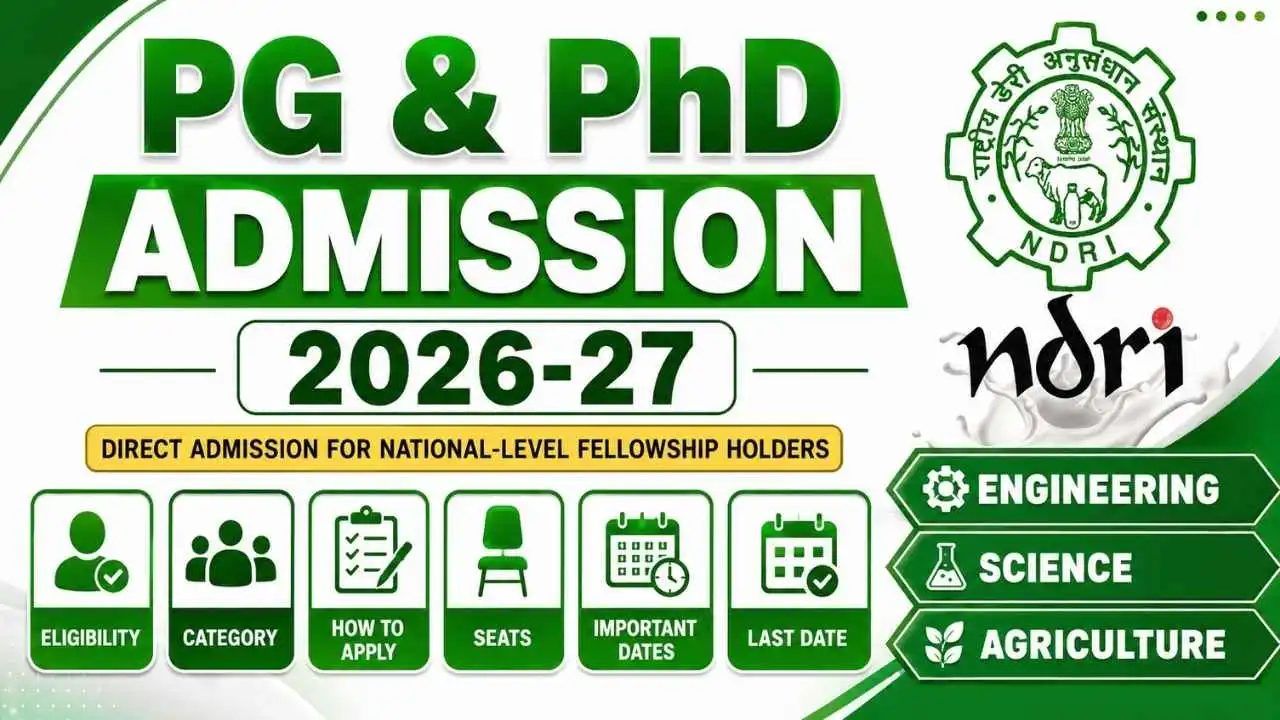 National Dairy Research Institute – NDRI PhD Admission 2026-27