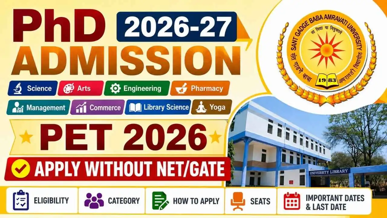 Sant Gadge Baba Amravati University SGBAU PhD Admission 2026-27
