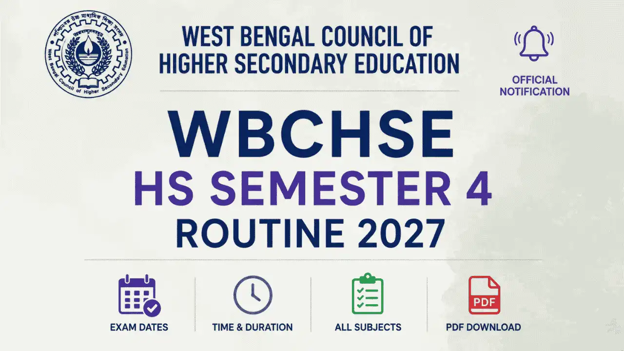 WBCHSE HS Semester 4 2027 Routine PDF Download Class 12 Exam Dates