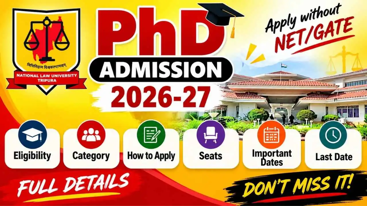 National Law University Tripura NLUT PhD Admission 2026-27