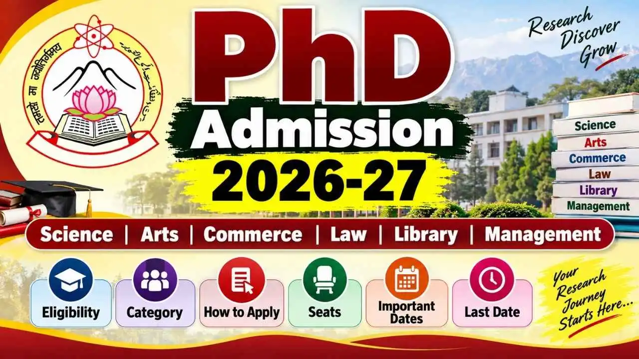 University of Jammu PhD Admission 2026 (September)