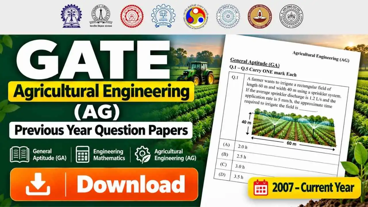 GATE Agricultural Engineering (AG) Previous Year Question Papers
