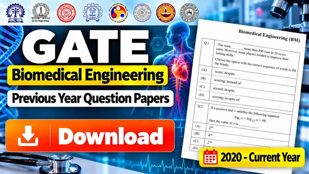 GATE Biomedical Engineering (BM) Previous Year Question Papers