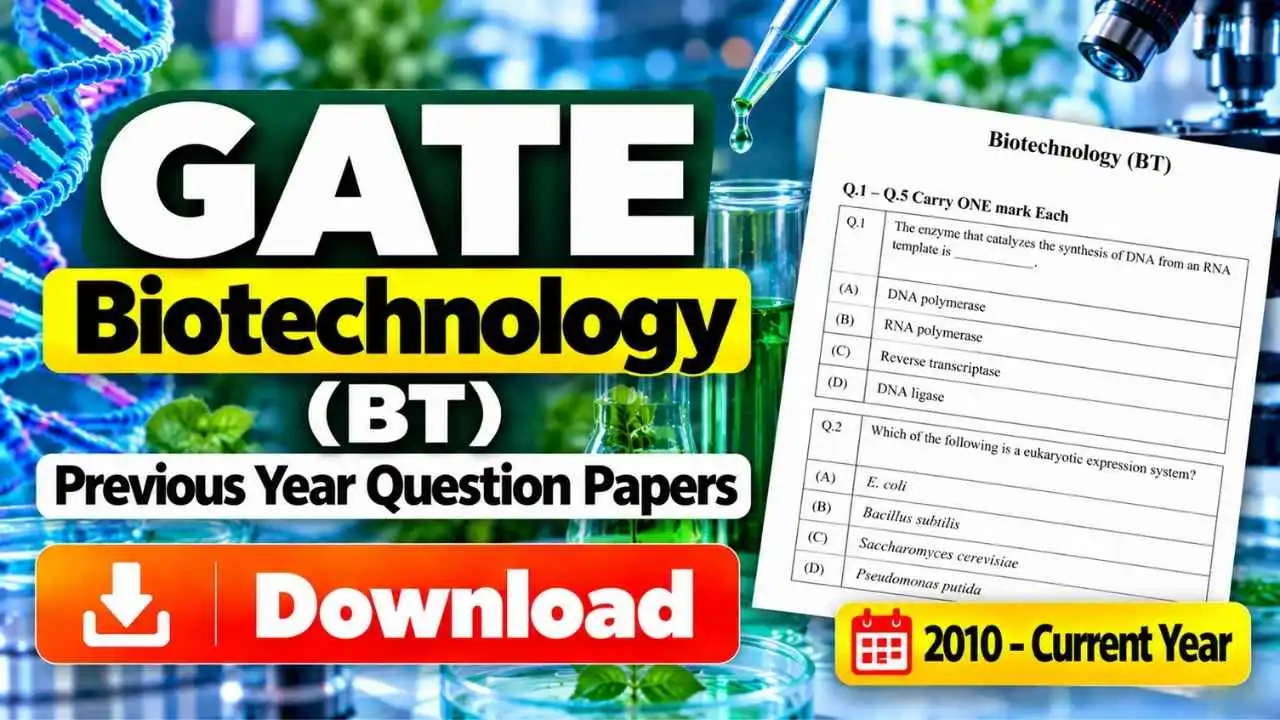 GATE Biotechnology (BT) Previous Year Question Papers