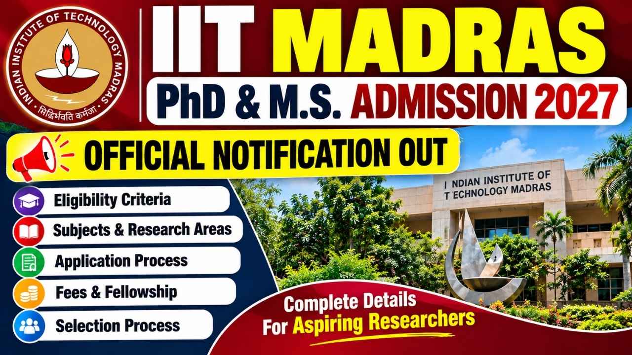 IIT Madras PhD Admission 2027 (January)