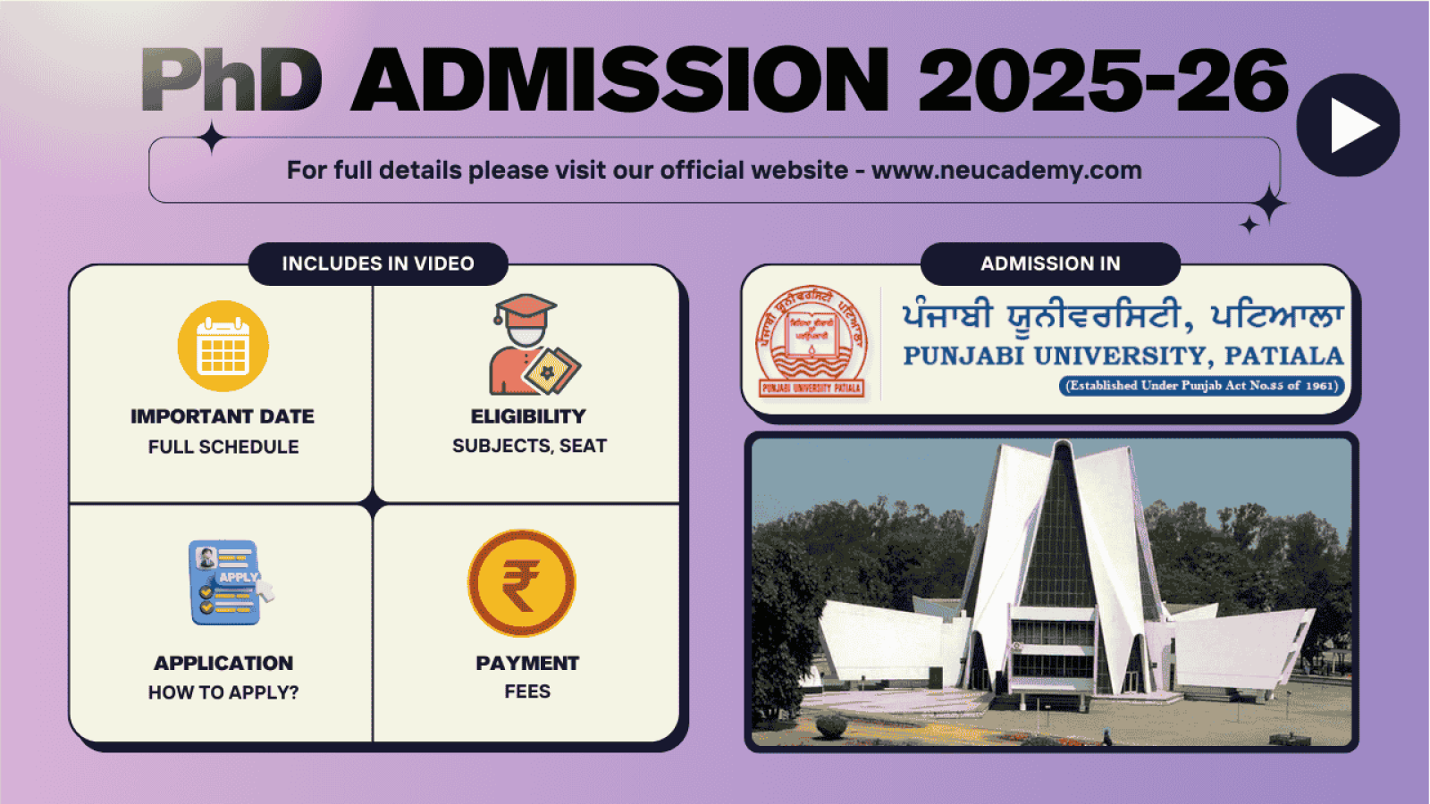 Ongoing PhD Admission 2025-26 Punjabi University, Patiala