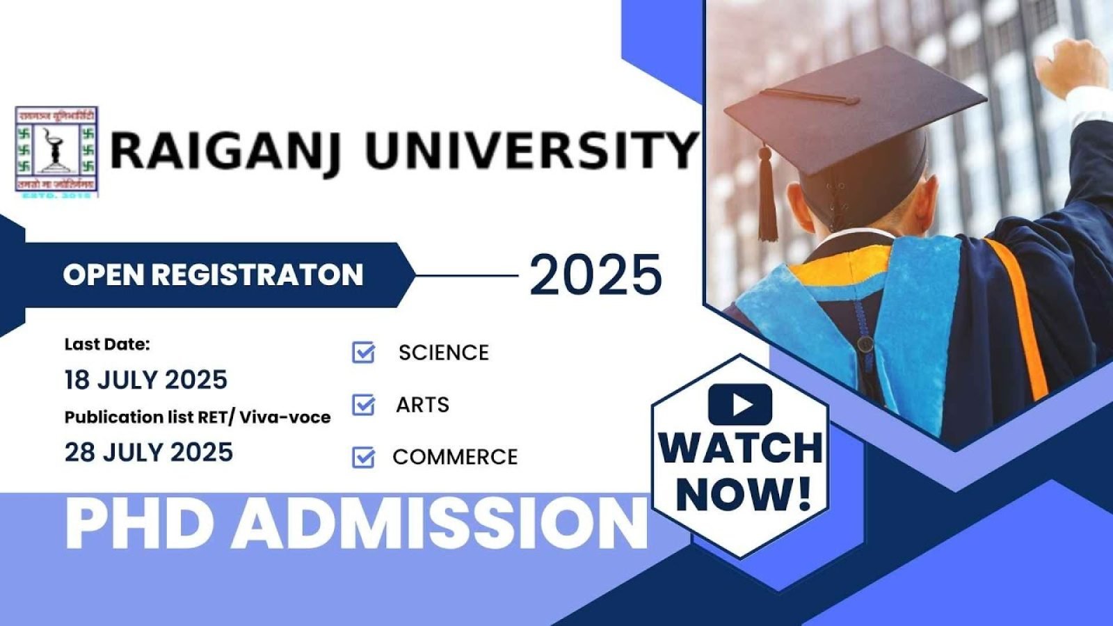 Ongoing Raiganj University Ph.D. Admission 2025–26 Apply Now! 1