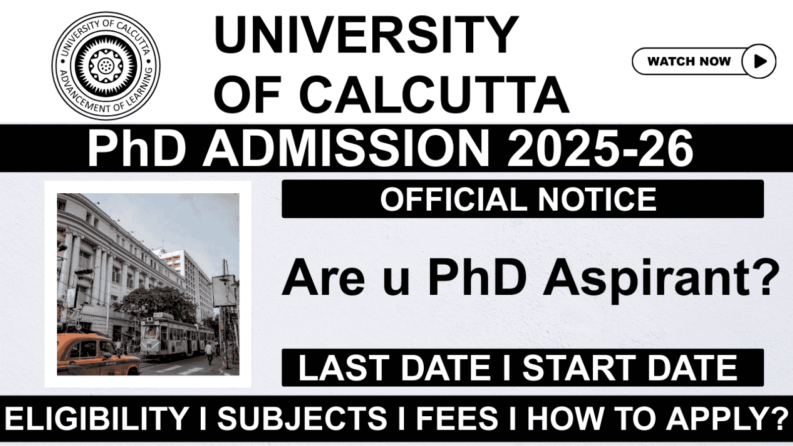 PhD Admission 2025-26 Calcutta University Political Science