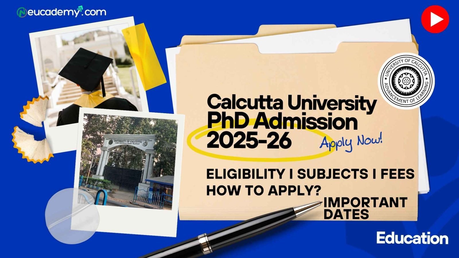 PhD Admission 2025-26 for Education at Calcutta University (CU)